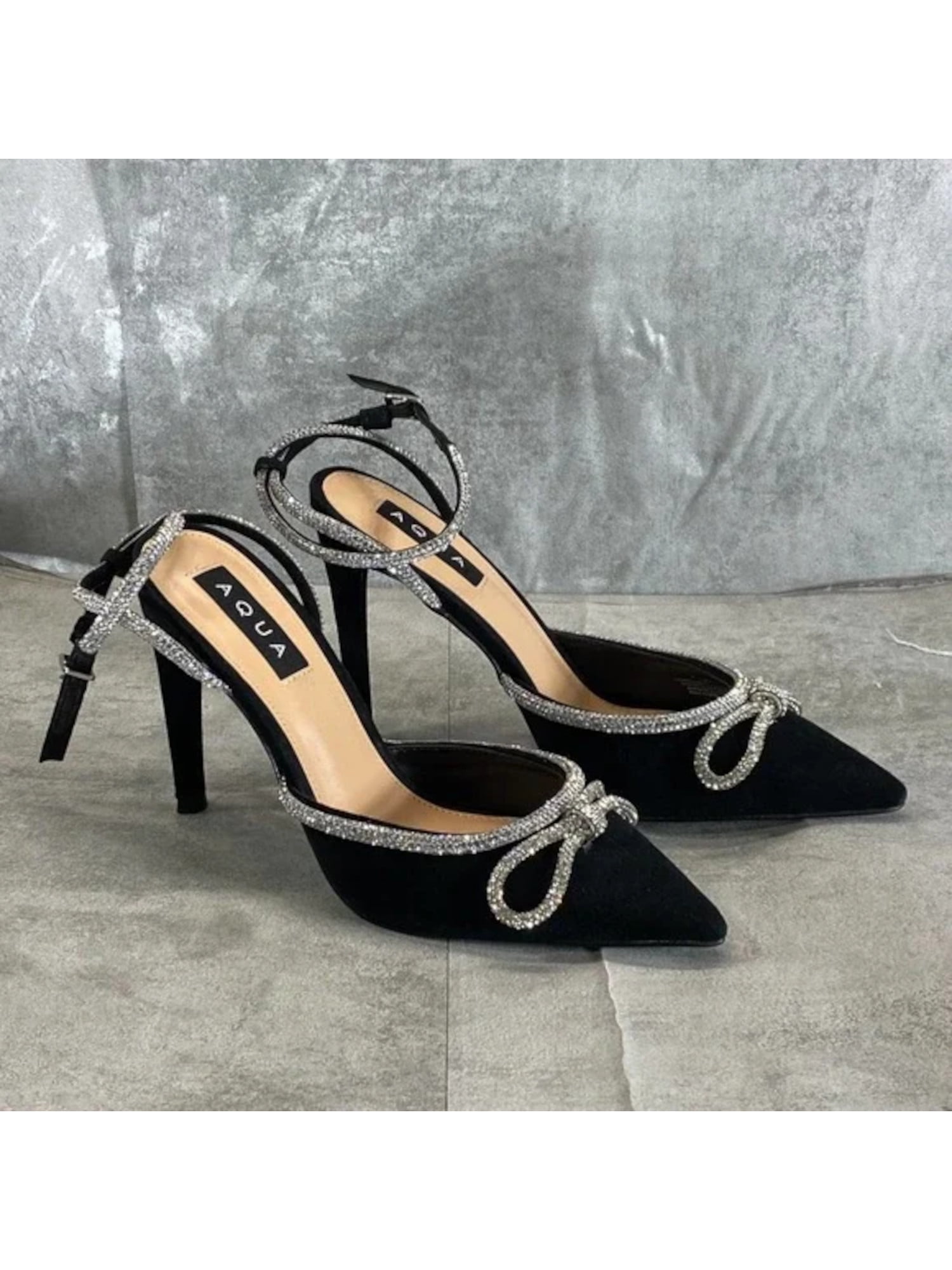 Gianni Bini Haydn Clear Rhinestone Bow Ankle Strap Dress Heels | Dillard's